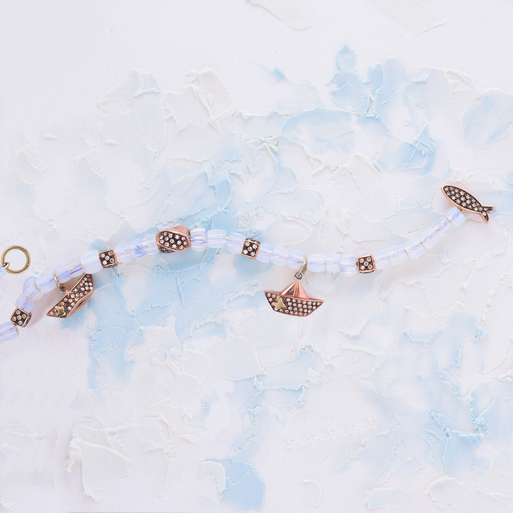 Bracciale con componenti in Diamanti BW — Collezione Città del Vento — Arigiò, gioielli artigianali italiani