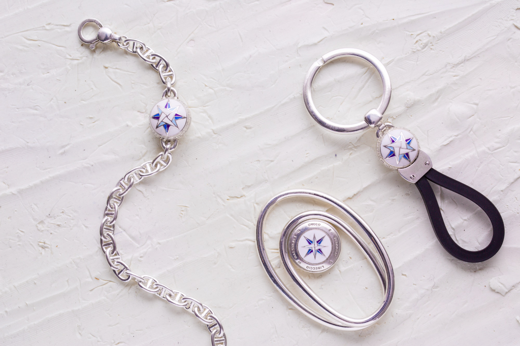 Bracciale Rose dei Venti maglia marina — Collezione Città del Vento — Arigiò, gioielli artigianali italiani