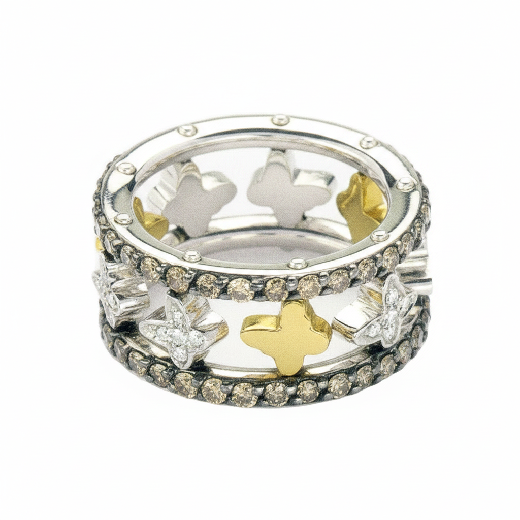 Anello Estasi oro e diamanti W/BW — Arigiò, gioielli artigianali italiani