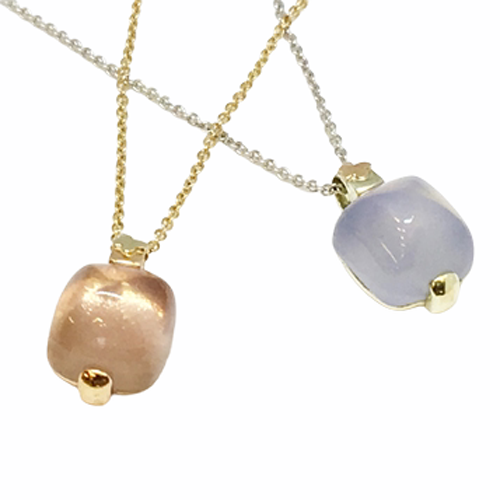 Collana "Cuspide" in oro e semiprezioso — Collezione Palpiti — Arigiò, gioielli artigianali italiani