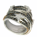 Anello Rugiada oro e diamanti W/BW — Arigiò, gioielli artigianali italiani