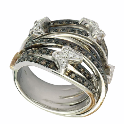 Anello Rugiada oro e diamanti W/BW — Arigiò, gioielli artigianali italiani