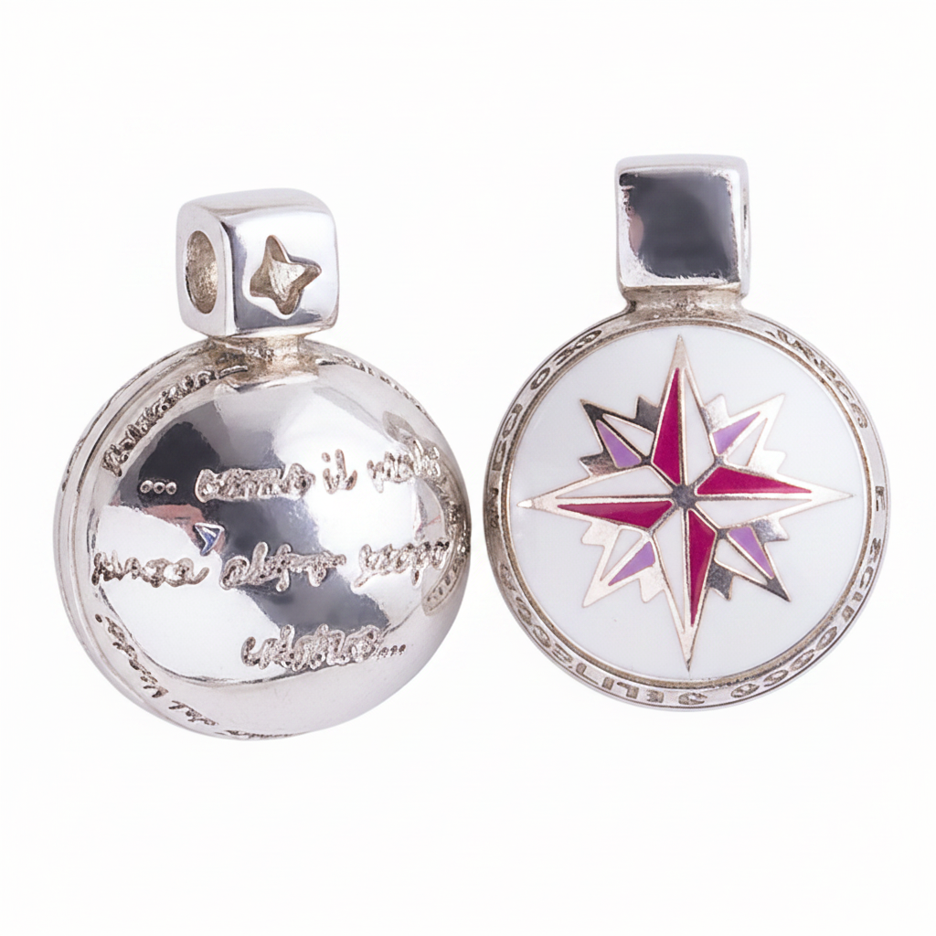 Ciondolo Rosa dei Venti Argento — Collezione Città del Vento — Arigiò, gioielli artigianali italiani