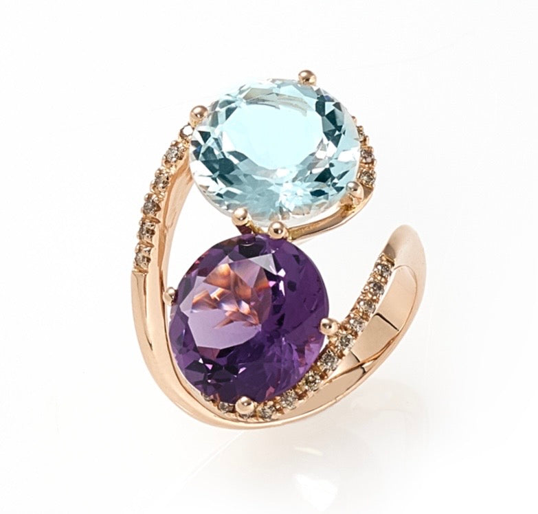Anello solitario diamante oro 18k rif. 6469 — Collezione Palpiti — Arigiò, gioielli artigianali italiani