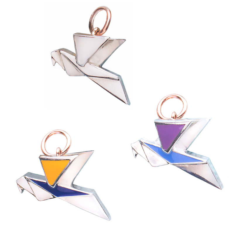 Ciondolo Origami "Falco" — Collezione Città del Vento — Arigiò, gioielli artigianali italiani