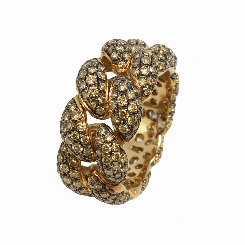 Anello Legami & Slegami oro rosa 18k con diamanti brown — Collezione Palpiti — Arigiò, gioielli artigianali italiani