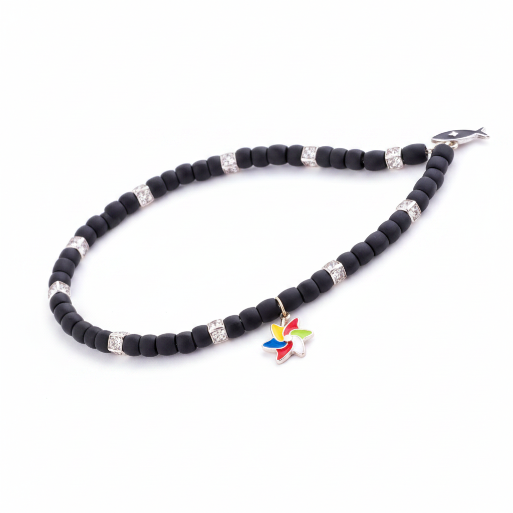 Bracciale Coccole Jet con Girandola e inserti in oro BIANCO e DIAMANTI o in Argento