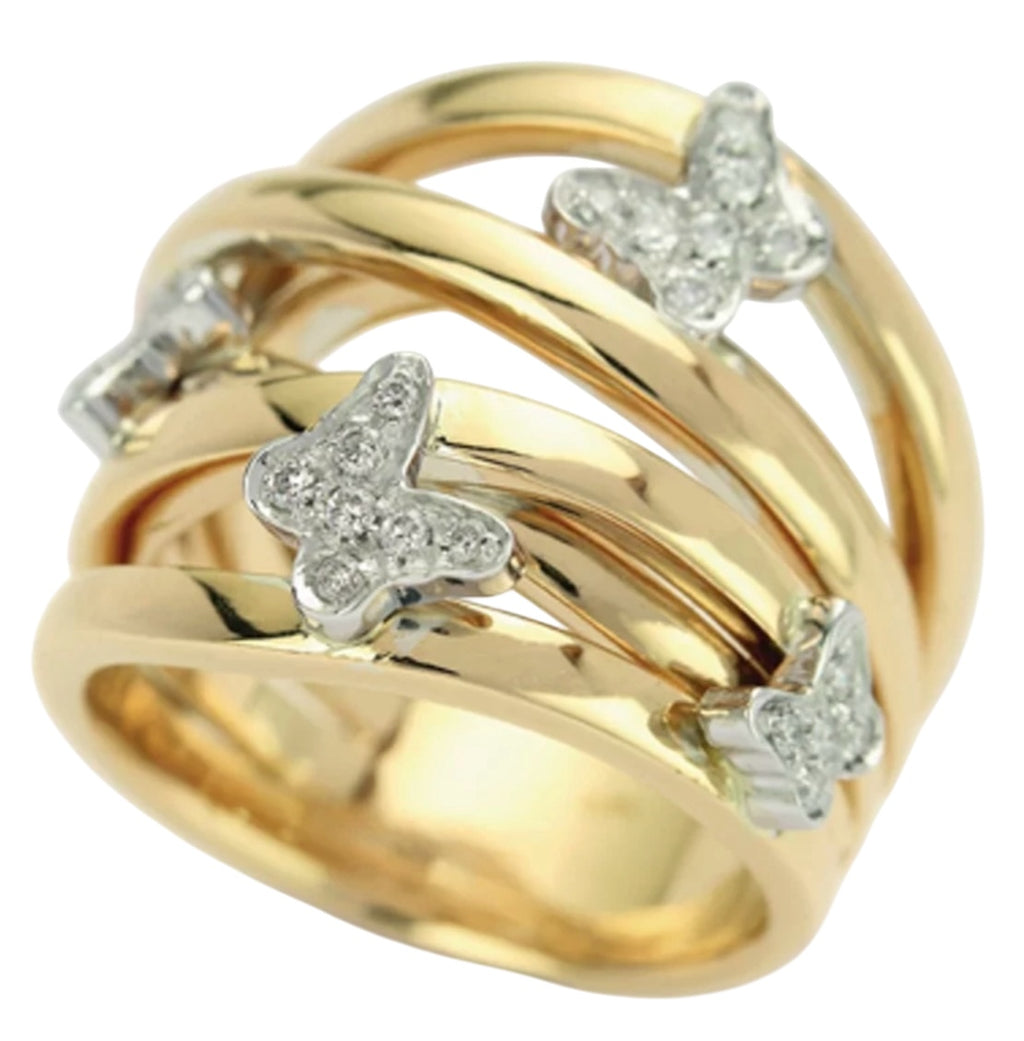Anello Rugiada oro e diamanti whites — Arigiò, gioielli artigianali italiani