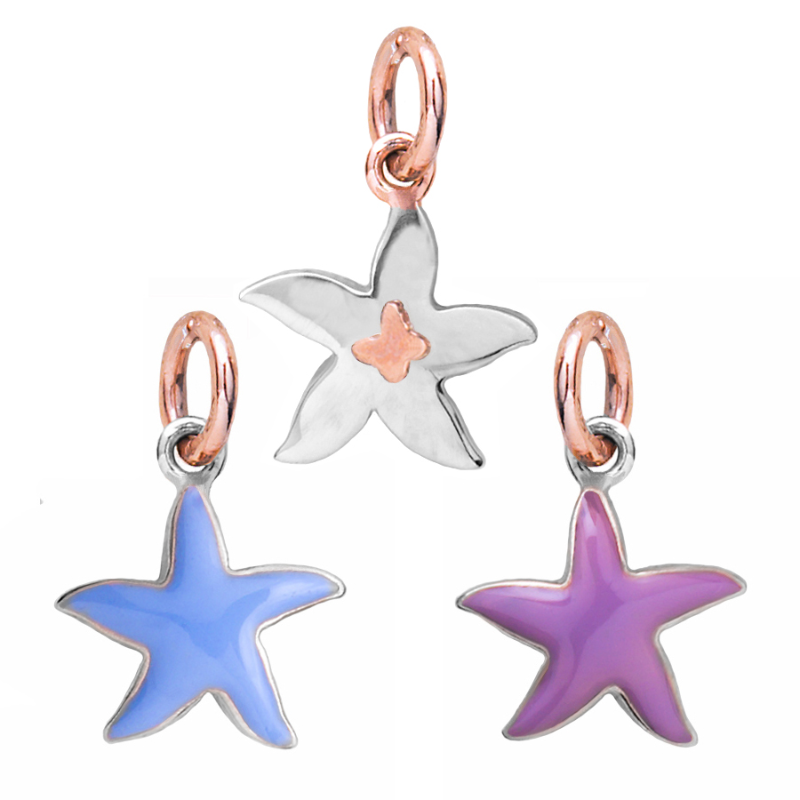 Stellina in argento o oro o in argento oro e smalti — Collezione Città del Vento — Arigiò, gioielli artigianali italiani