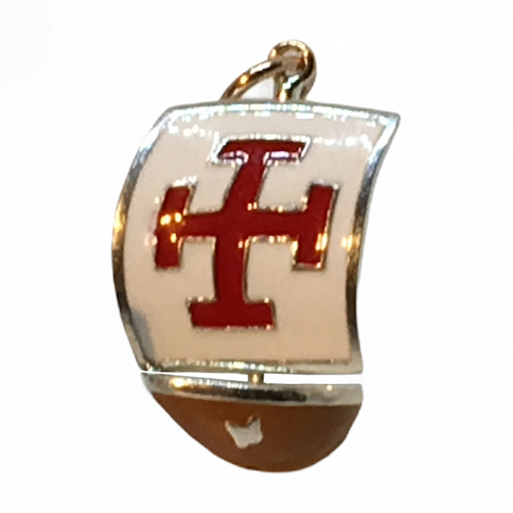 Pendente Tre Caravelle oro — Collezione Città del Vento — Arigiò, gioielli artigianali italiani