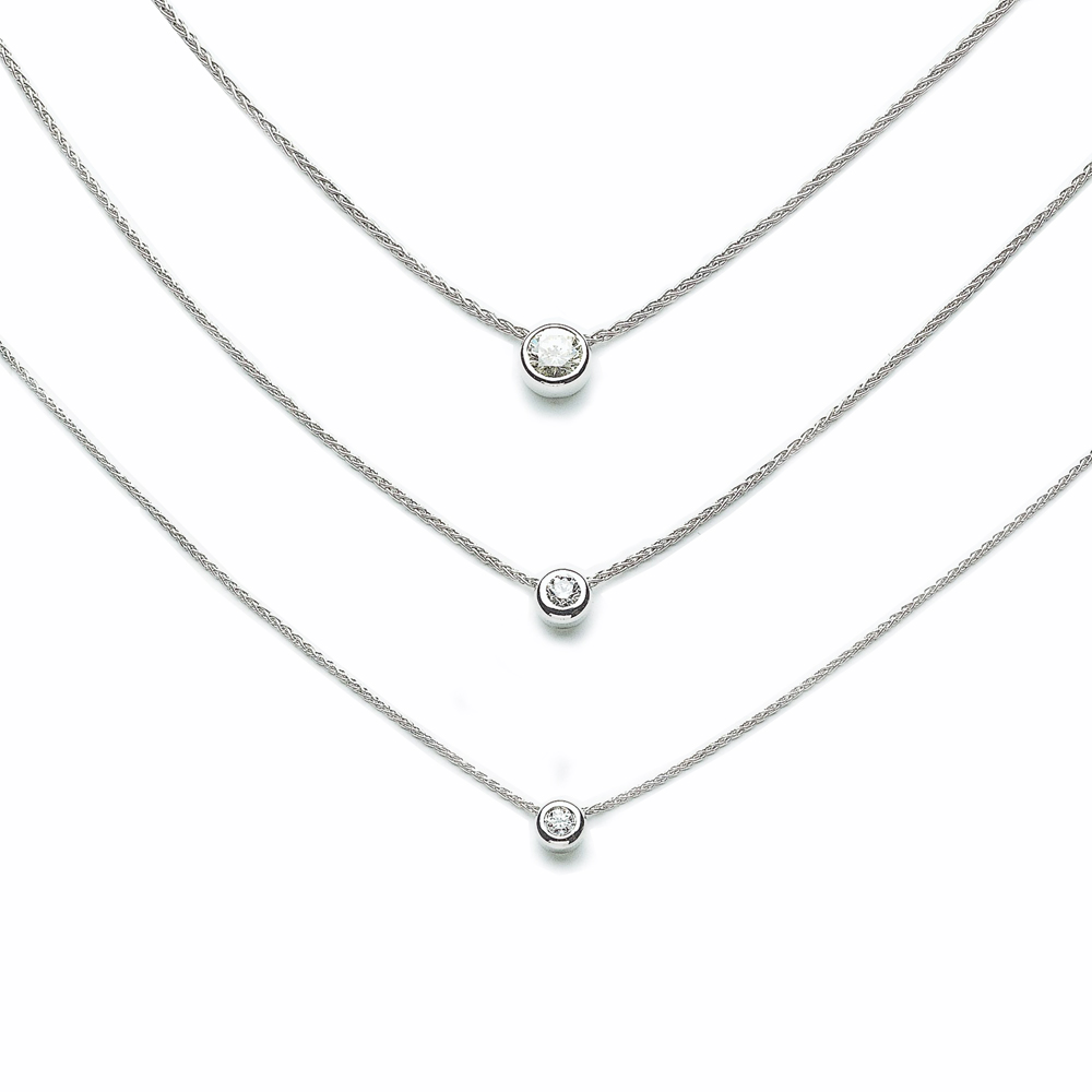 Vip. Collana DD oro bianco e diamante — Arigiò, gioielli artigianali italiani