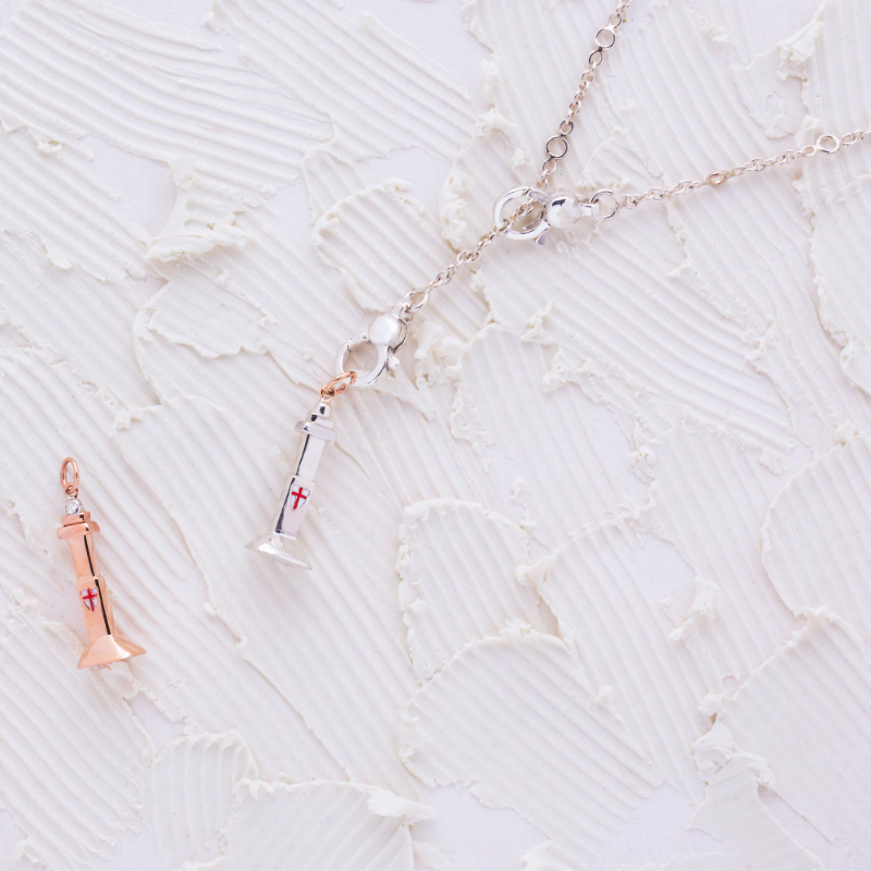 Collana "Rolò doppio moschettone" — Collezione Città del Vento — Arigiò, gioielli artigianali italiani