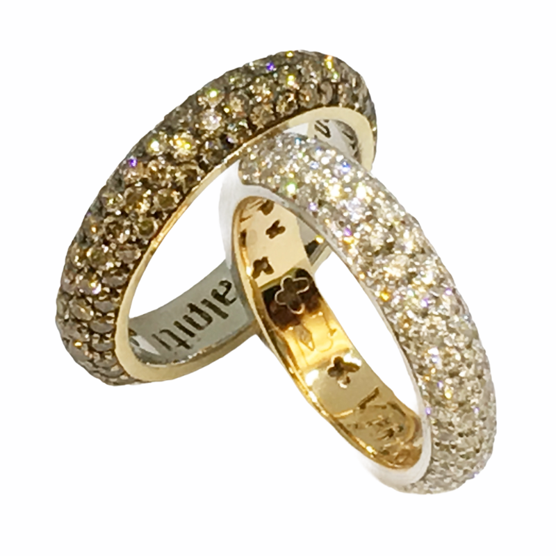 Anello banana oro e diamanti — Arigiò, gioielli artigianali italiani