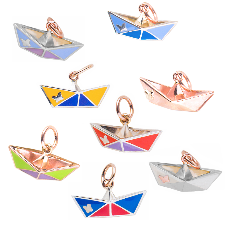 Origami "Barchetta Carta" — Collezione Città del Vento — Arigiò, gioielli artigianali italiani