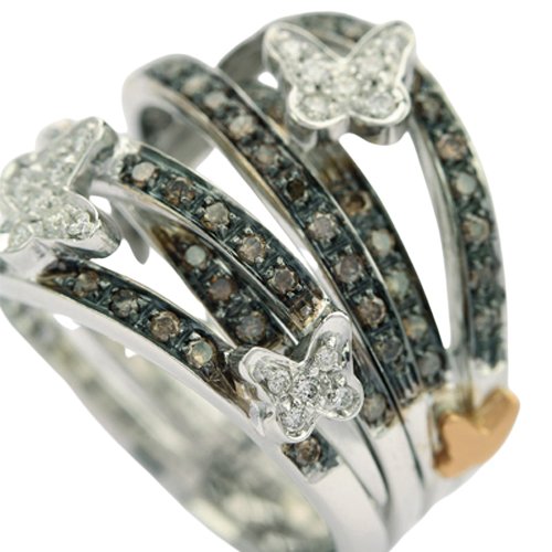 Anello Rugiada oro e diamanti W/BW — Arigiò, gioielli artigianali italiani