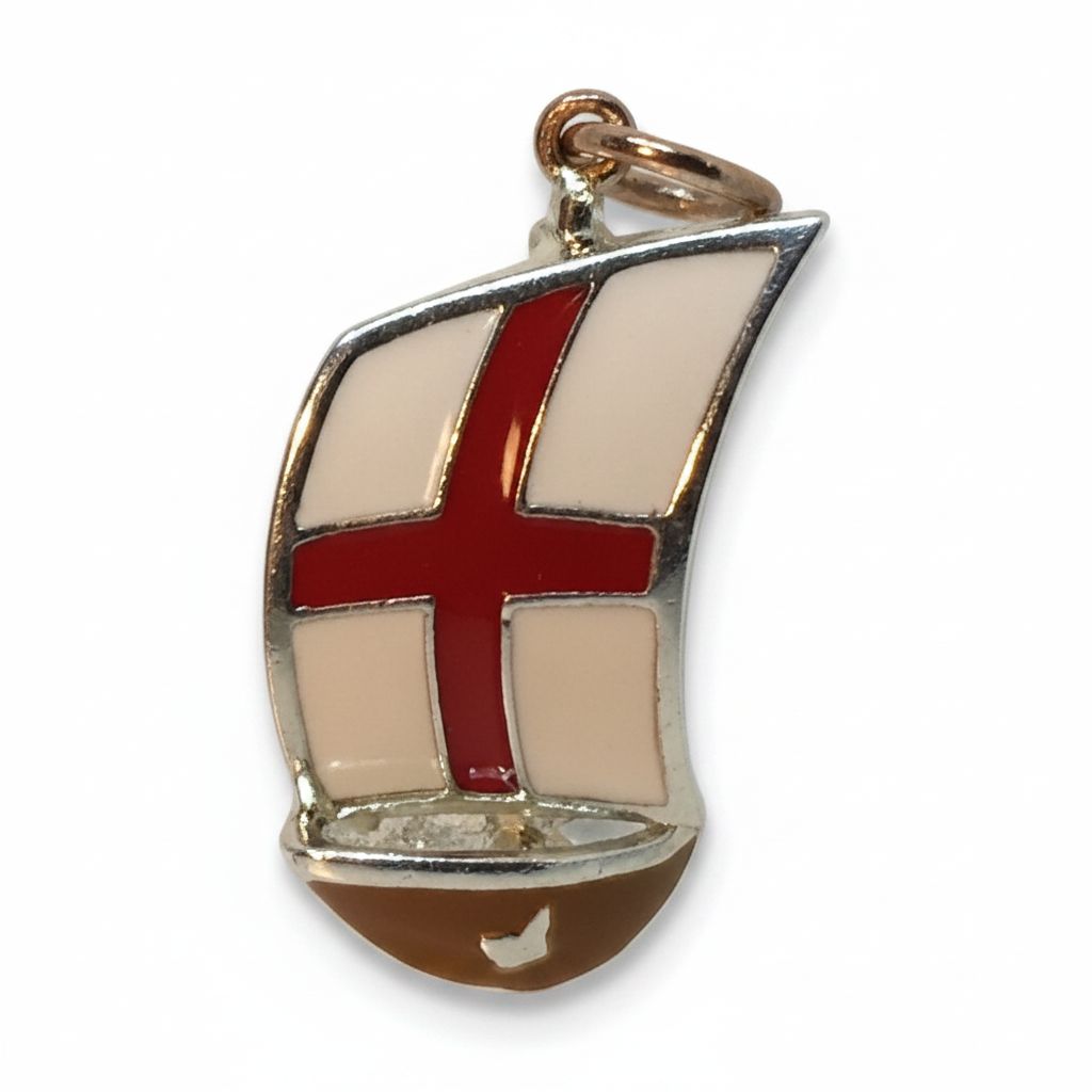 Pendente Tre Caravelle oro — Collezione Città del Vento — Arigiò, gioielli artigianali italiani