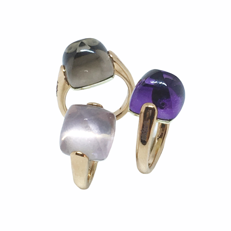 Anello "Cuspide" medio in oro e semi-prezioso — Arigiò, gioielli artigianali italiani