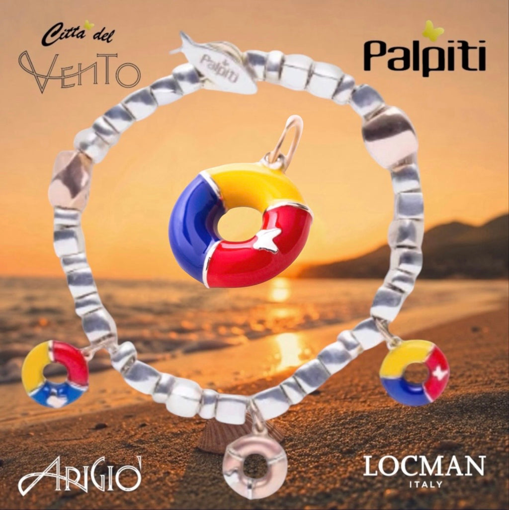 Bracciale Tre Salvagenti smalto e Oro