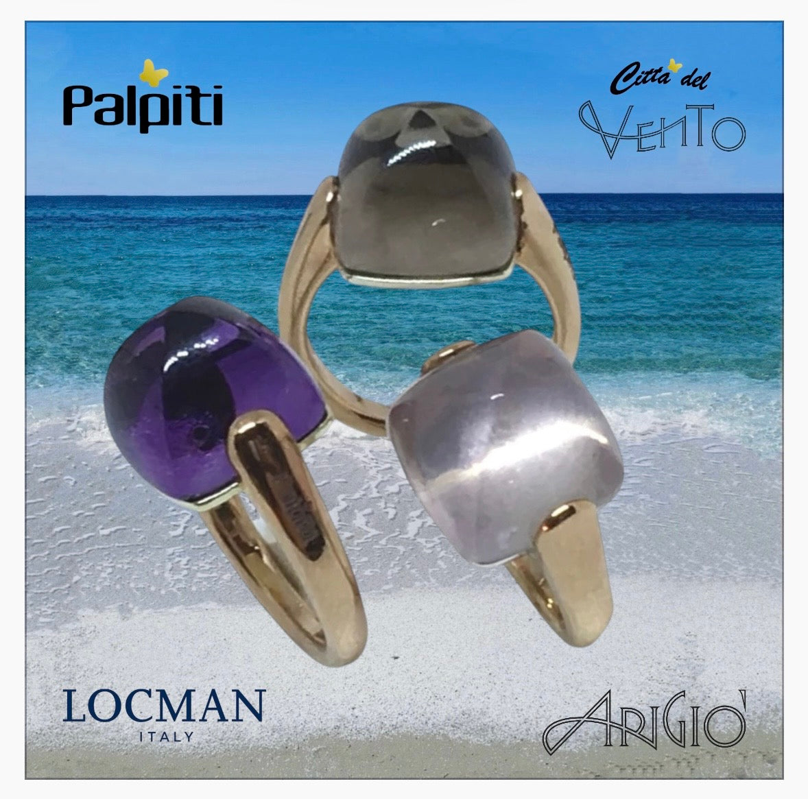 Anello "Magia” Cuspide Maxi in oro e semi-prezioso