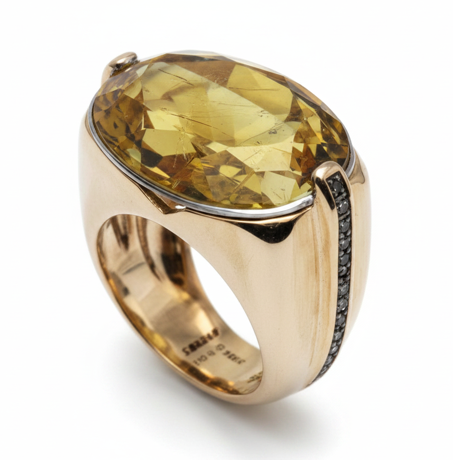 Anello ‘Belle Epoque’ in oro. [Progettato per ospitare le vostre pietre].