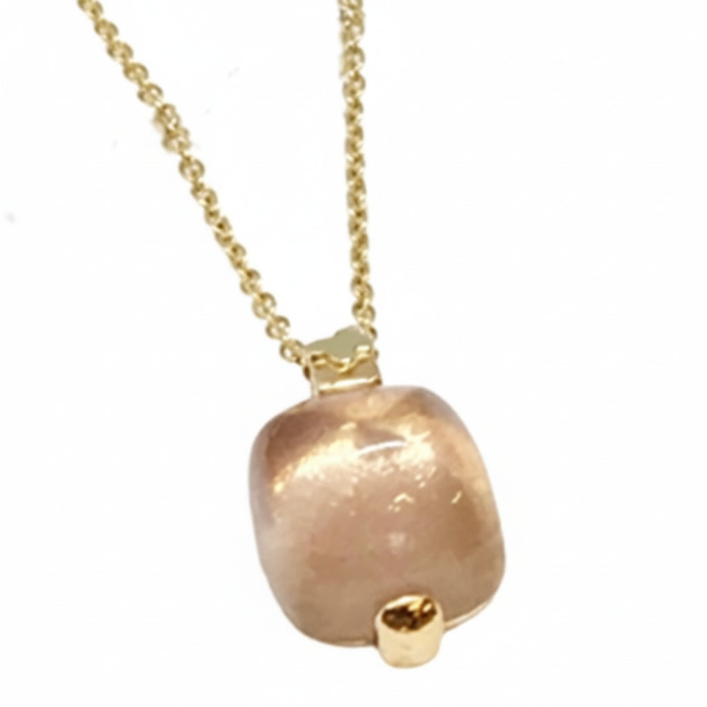 Collana "Mangia” Cuspide - media o piccola - in oro e semiprezioso