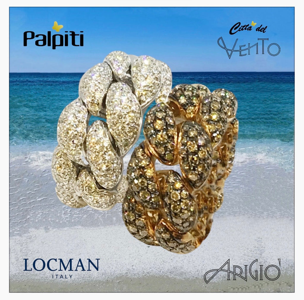 Anello Legami & Slegami in oro rosa 18k con diamanti brown