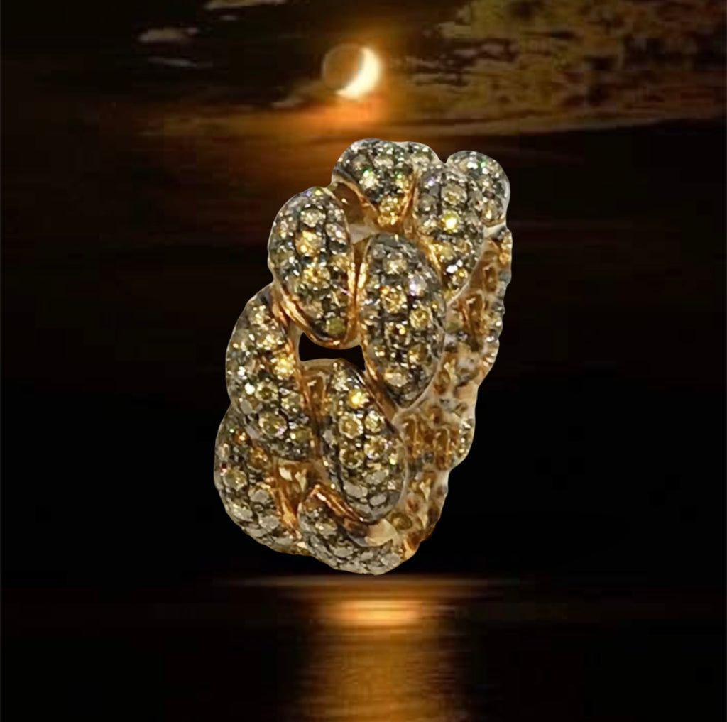 Anello Legami & Slegami in oro rosa 18k con diamanti brown