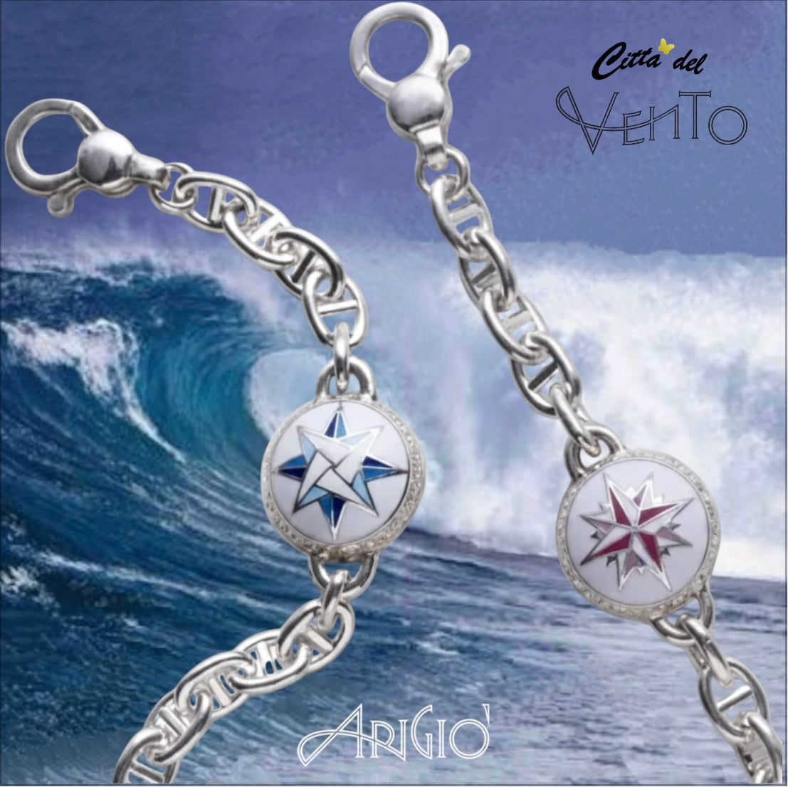 Bracciale Rose dei Venti maglia marina