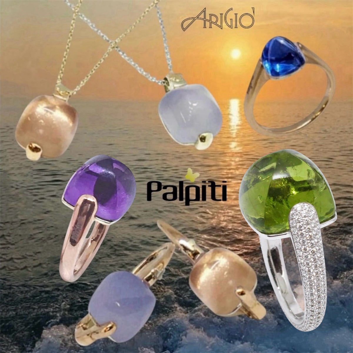 Anello "Magia” Cuspide Maxi in oro e semi-prezioso