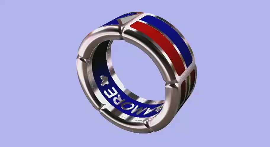 Anello “Amore” in Argento e Smalti.